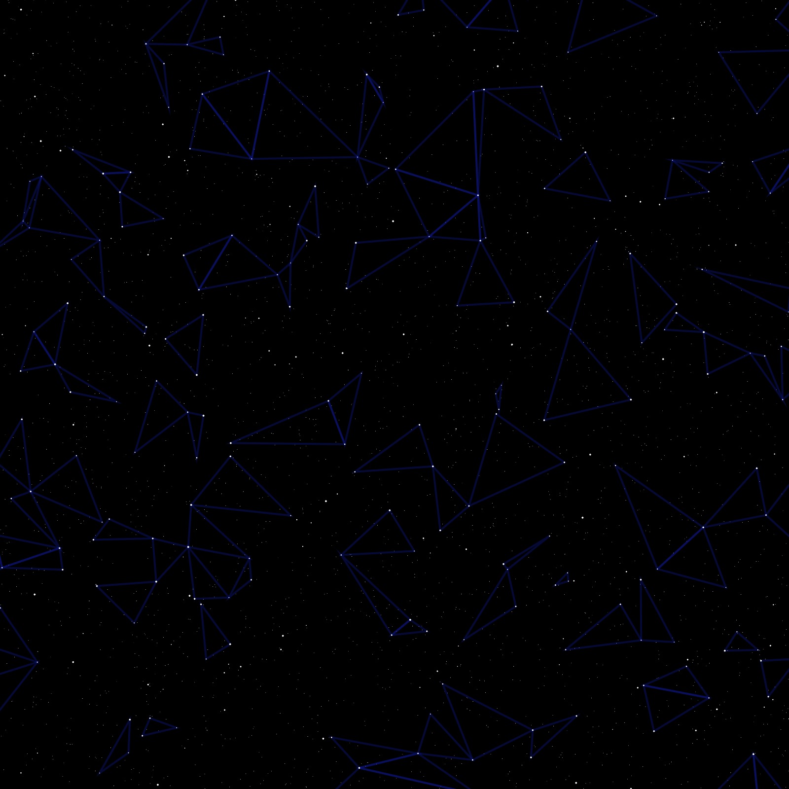 a field of stars with triangular blue constellations highlighted